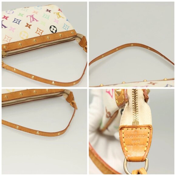 LOUIS VUITTON Multicolor Pochette Accessoires Pouch White M92649 LV Auth 128470V - Picture 16 of 16